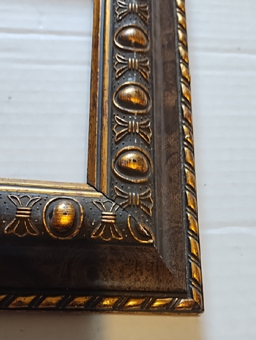 Ornate Antique-Style Gold and Brown Decorative Picture Frame - Picture 2 of 10